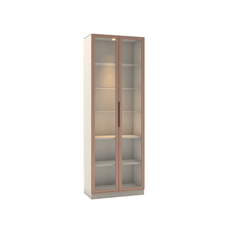ตู้โชว์กระจก WISDOM DESIGN FURNITURE รุ่น GS-802 80 ซม. สีขาว/พิงค์โกลด์_0